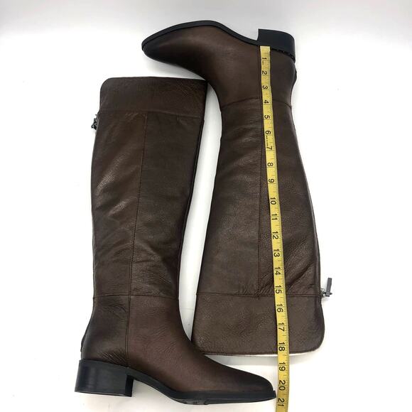 Franco Sarto Womens L-Daya Riding Boots Brown Leather Pointed Toe Zip 6.5 W - Picture 7 of 12